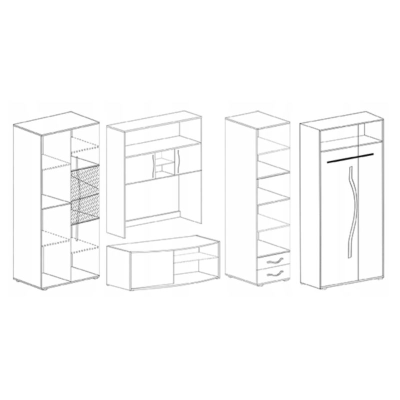 Biblioteca Laura Sonoma/Alb 320 cm