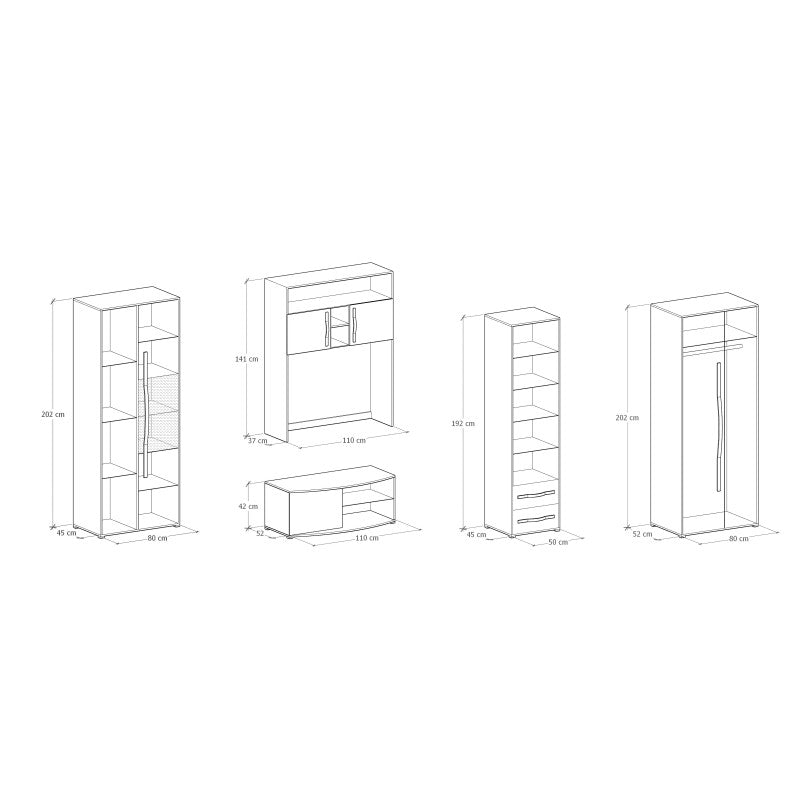 Biblioteca Laura Sonoma/Alb 320 cm
