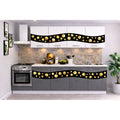 Bucatarie Madrid 180 cm Gri Alb Ornament Negru Gold