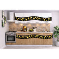 Bucatarie Madrid 180 cm Sonoma Alb Ornament Negru Gold