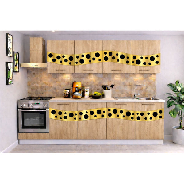 Bucatarie Madrid 180 cm Sonoma Ornament Gold Negru
