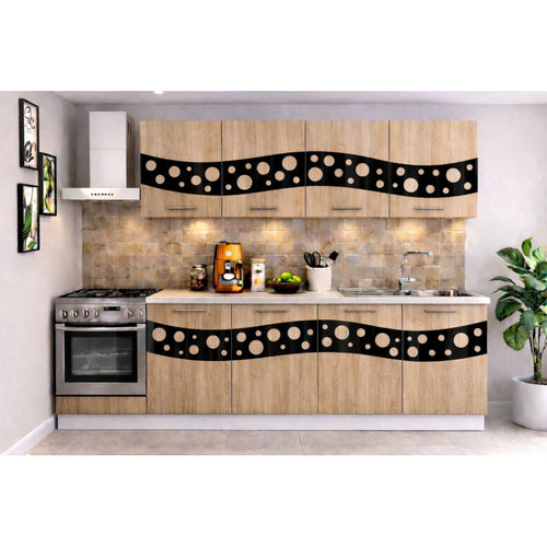 Bucatarie Madrid 180 cm Sonoma Ornament Negru