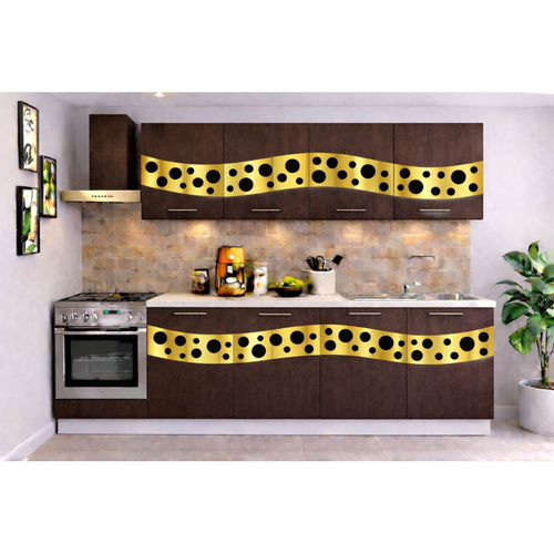 Bucatarie Madrid 180 cm Wenge Ornament Gold Negru