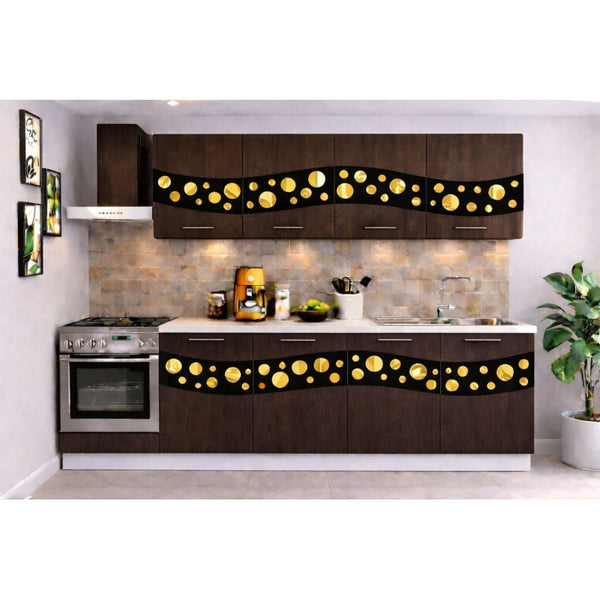 Bucatarie Madrid 180 cm Wenge Ornament Negru Gold