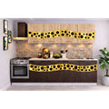 Bucatarie Madrid 180 cm Wenge Sonoma Ornament Gold Negru