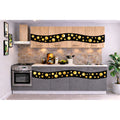 Bucatarie Madrid 200 cm Gri Sonoma Ornament Negru Gold
