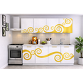 Bucatarie Roma 200 cm Alb cu Ornament Gold