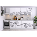 Bucatarie Roma 200 cm Alb cu Ornament Gri