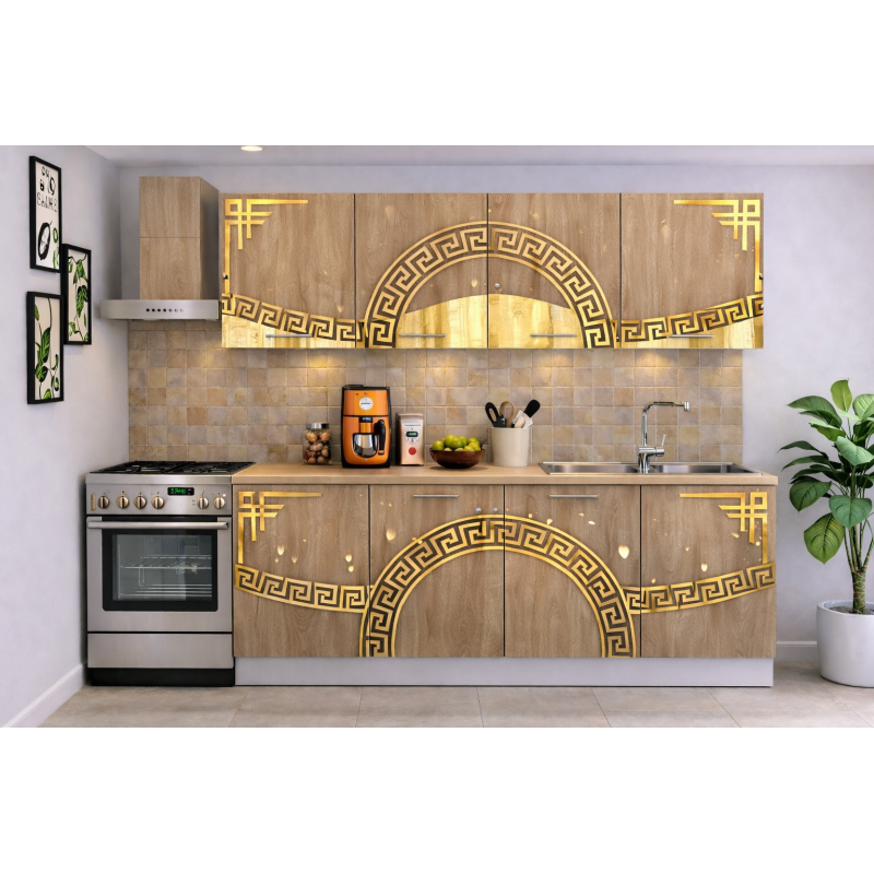 Bucatarie Verona 200 cm Sonoma Ornament Gold