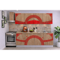 Bucatarie Verona 200 cm Sonoma Ornament Rosu