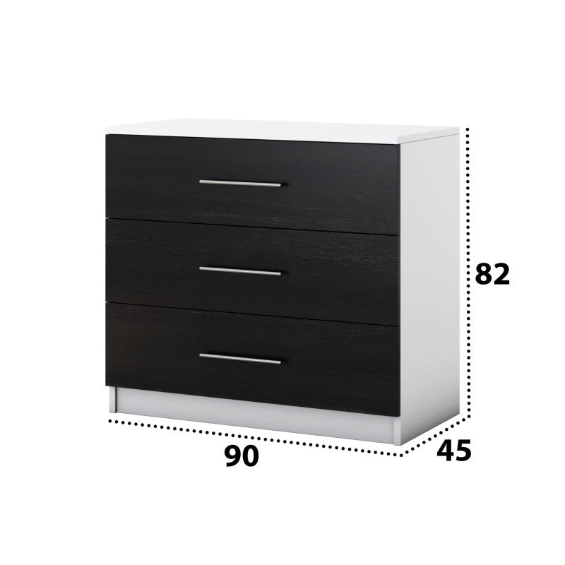 Comoda Alina, Alb Wenge, 90x82x45 cm