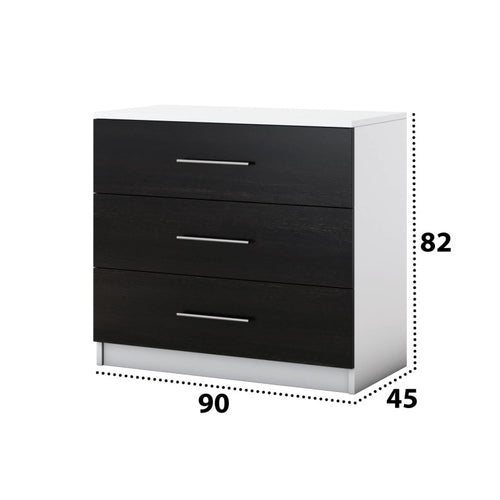 Comoda Alina, Alb Wenge, 90x82x45 cm