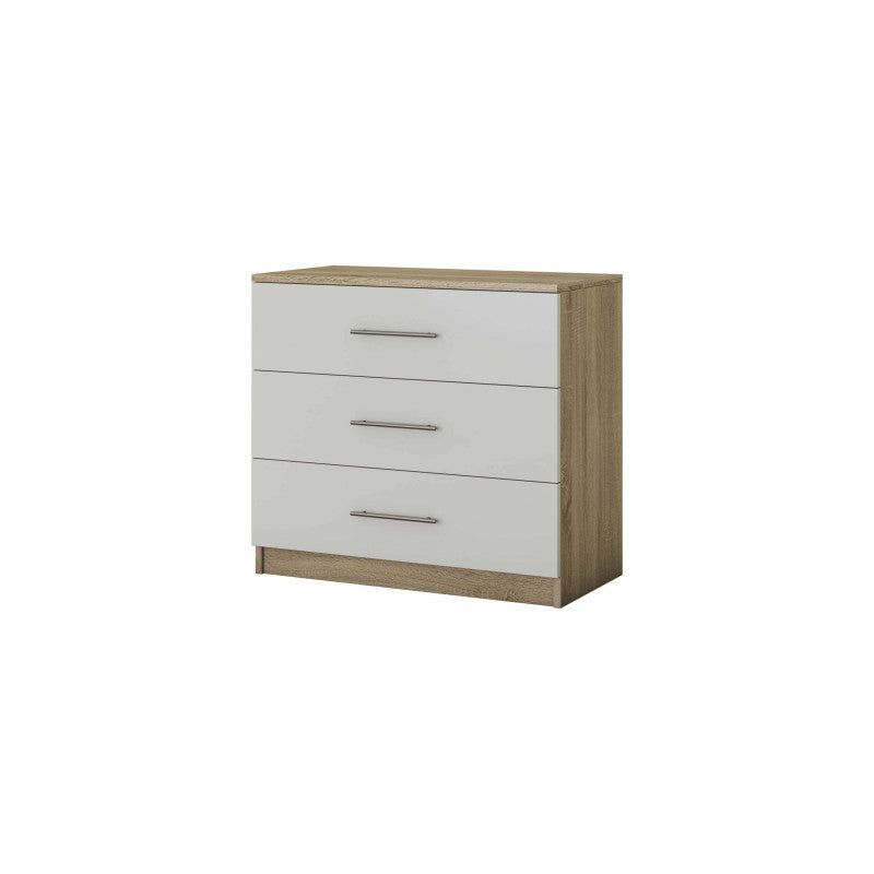 Comoda Alina, Sonoma Alb, 90x82x45 cm