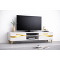 Comoda TV Living Viena 180 cm Alb cu ornament Gold Cod10