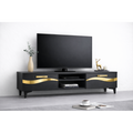 Comoda TV Living Viena 180 cm Gri cu ornament Gold Cod10