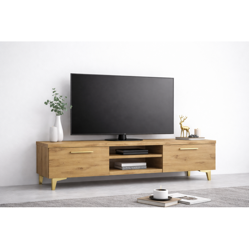 Comoda TV Living Viena 180 cm Oak Craft Gold Cod05