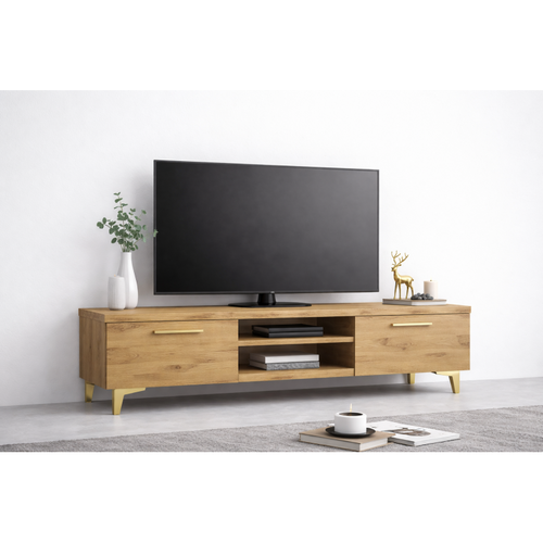 Comoda TV Living Viena 180 cm Oak Craft Gold Cod05