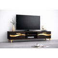 Comoda TV Living Viena 180 cm Wenge cu ornament Gold Cod10