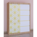 Dulap Dormitor Stefan Cod103 Sonoma cu usi glisante Albe 200 cm x 200 cm