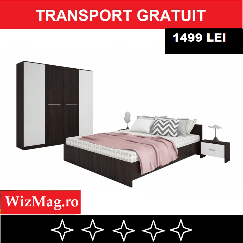 Dormitor Lorena wenge fara comoda