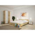 Dormitor Roxana Stejar cu Pat matrimonial 140 cm x 200 cm Dulap 3 usi 123 cm x 192 x 48 cm si Noptiere 44 cm x 32 cm x 23 cm