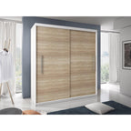 Dressing Delux Alb 204 cm x 200 cm x 61 cm cu usi Sonoma