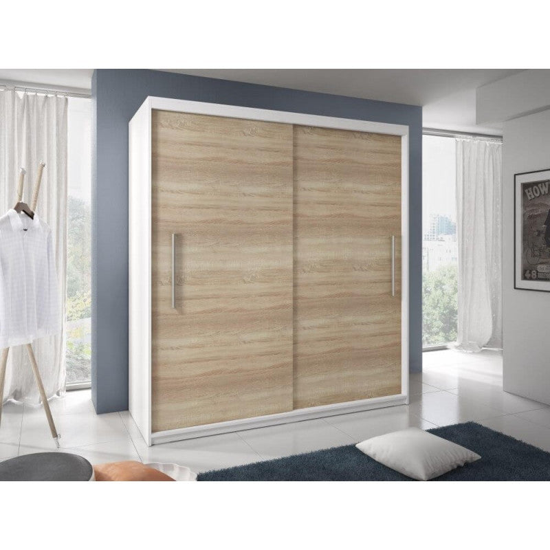 Dressing Delux Alb 204 cm x 200 cm x 61 cm cu usi Sonoma