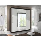 Dressing Delux Magia cu oglinda 204 cm x 200 cm x 61 cm cu usi Albe