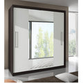 Dressing Delux Magia cu oglinda 204 cm x 200 cm x 61 cm cu usi Albe