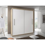 Dressing Delux Sonoma, fara oglinda 204 cm x 200 cm x 61 cm cu usi Albe
