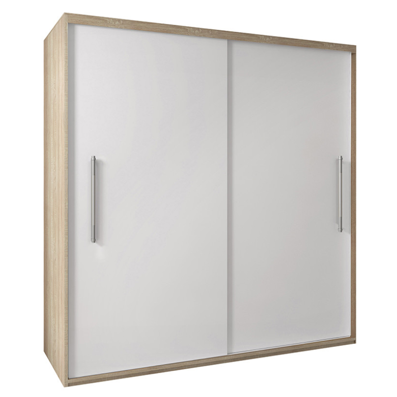Dressing Delux Sonoma, fara oglinda 204 cm x 200 cm x 61 cm cu usi Albe
