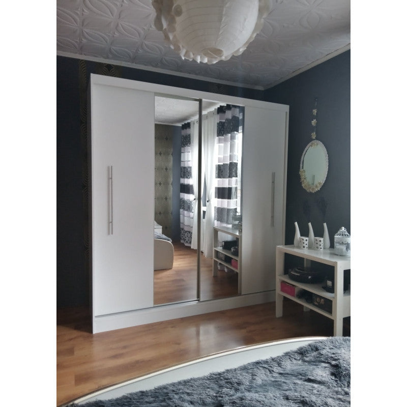 Dressing Deluxe Alb cu oglinda 204 cm x 200 cm x 61 cm