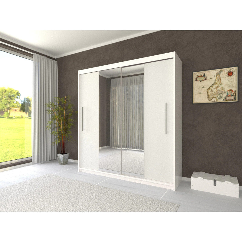 Dressing Deluxe Alb cu oglinda 204 cm x 200 cm x 61 cm