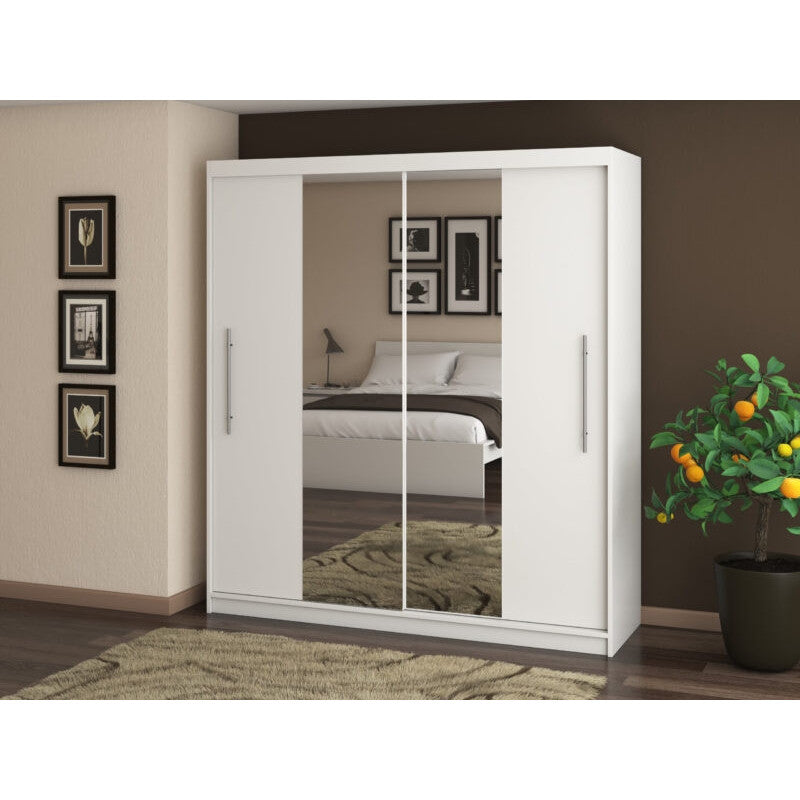 Dressing Deluxe Alb cu oglinda 204 cm x 200 cm x 61 cm