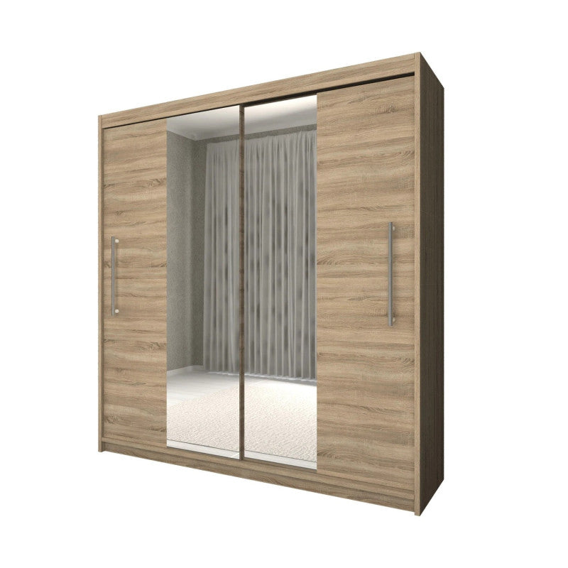 Dressing Deluxe sonoma cu oglinda 204 cm x 200 cm x 61 cm