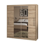 Dressing Deluxe sonoma cu oglinda 204 cm x 200 cm x 61 cm