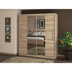 Dressing Deluxe sonoma cu oglinda 204 cm x 200 cm x 61 cm