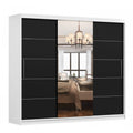Dressing Iaki Alb cu oglinda 250 cm x 200 cm x 61 cm cu usi magia
