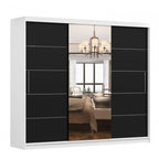 Dressing Iaki Alb cu oglinda 250 cm x 200 cm x 61 cm cu usi magia