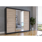 Dressing Iaki Magia cu oglinda 250 cm x 200 cm x 61 cm cu usi sonoma