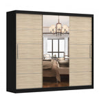 Dressing Iaki Magia cu oglinda 250 cm x 200 cm x 61 cm cu usi sonoma