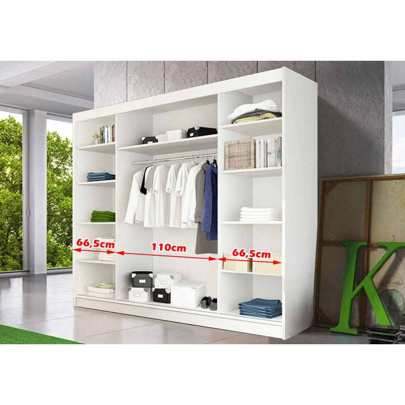 Dressing Iaki Magia cu oglinda 250 cm x 200 cm x 61 cm