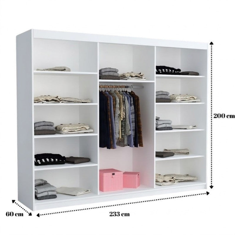 Dressing Iaki sonoma cu oglinda 233 cm x 218 cm x 61 cm