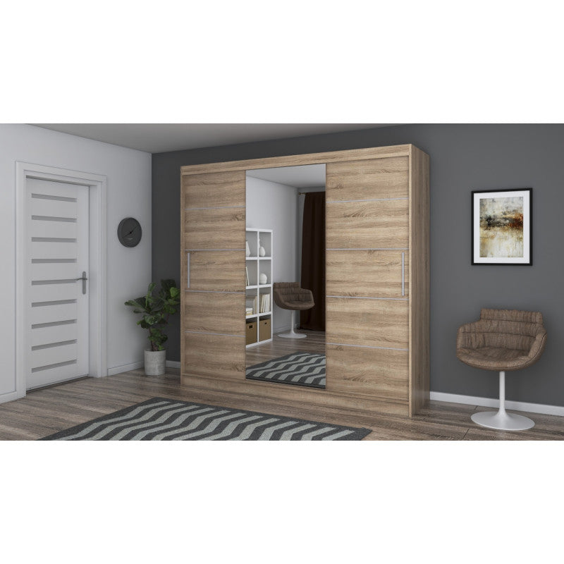 Dressing Iaki sonoma cu oglinda 233 cm x 218 cm x 61 cm