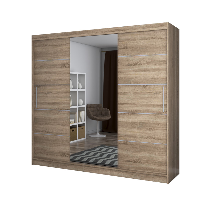 Dressing Iaki sonoma cu oglinda 233 cm x 218 cm x 61 cm