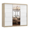 Dressing Iaki Sonoma cu Oglinda 250 cm x 200 cm x 61 cm cu usi albe
