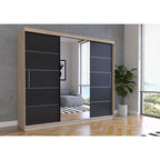 Dressing Iaki sonoma cu oglinda 250 cm x 200 cm x 61 cm cu usi magia