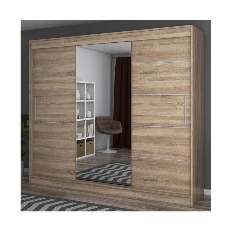 Dressing Iaki sonoma cu oglinda 250 cm x 200 cm x 61 cm