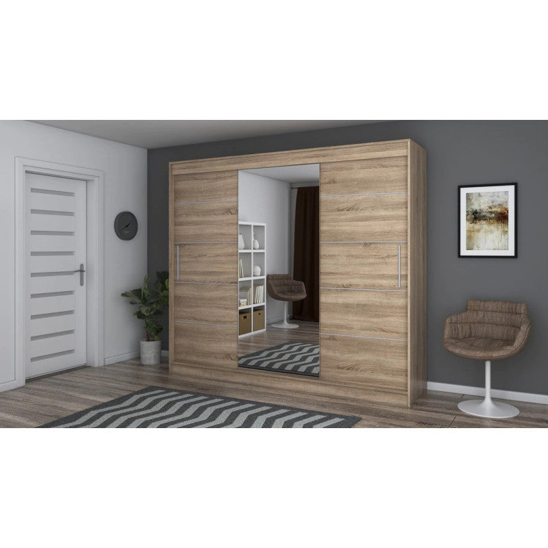 Dressing Iaki sonoma cu oglinda 250 cm x 200 cm x 61 cm