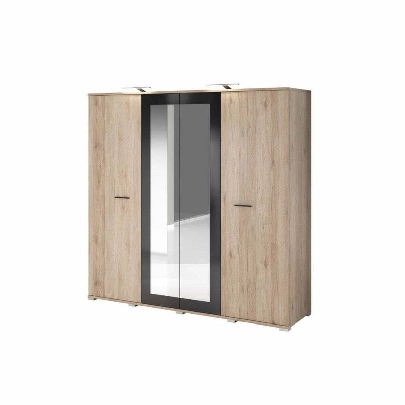 Dressing Roby, san remo + negru, 200 x 196 x 58 cm